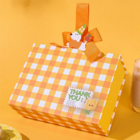 Boîte cadeau pliable personnalisée en forme de grille pour enfants, idéale pour les fêtes prénatales et d'anniversaire, avec ruban et nœud, fabrication OEM