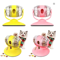 Distributeur de nourriture interactif rotatif portable en plastique pour chat, jouet puzzle, alimentation lente, étanche, pour chats d'intérieur, petite/moyenne taille, bol mignon