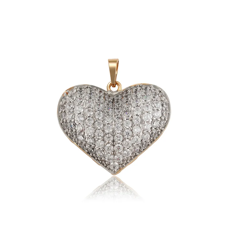 33367 xuping Elegant two-color zircon heart shape pendant