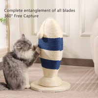 Nuevo estilo: Rascador para gatos de sisal con forma de pez y rayas azules, duradero, completamente envuelto en sisal grueso, juguete para afilar garras de gato, OEM disponible