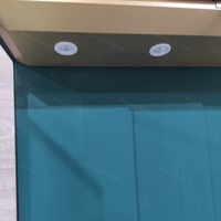 Vitrine murale incurvée sur mesure avec éclairage LED, cadre métallique doré verrouillable, pour exposition d'objets de musée et de galerie