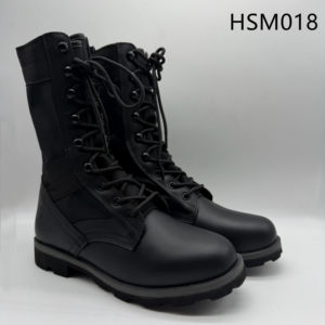 รองเท้าบูทแบบยุทธวิธี HY, กานา สีดำและเทา พื้นรองเท้าสูง 10 นิ้ว ราคาโรงงาน หนังแบบผสมผสานเงาและด้าน รุ่น HSM017 - Product Image 5