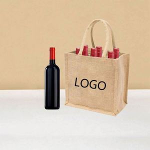 Customized Wholesale Jute Wine Bags <b>Gifts</b> Tote Bags <b>for</b> Wine Bottles Wine Carrier Bag - Product Image 4