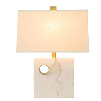 Lampe de table moderne avec abat-jour en tissu design, lampe de bureau artistique en marbre, grande lampe de table