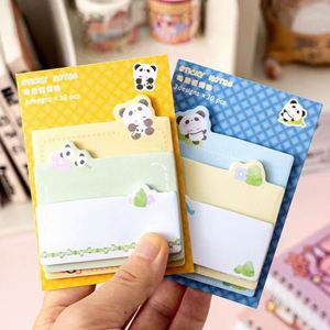 Bloc de Notas Autoadhesivo con Diseños de Animales Adorables (Panda, Hámster) - Recordatorio Diario para Oficina/Escuela y Suministros de Decoración DIY - Product Image 1