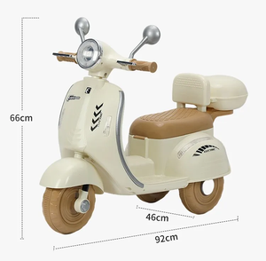 Scooter Eléctrico de Plástico para Niños, Motocicleta Infantil de Estilo Retro con Ruedas de Entrenamiento, Luces LED y Música para Niños y Niñas - Product Image 6