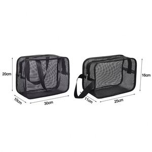 Sac de Douche Portable en Maille, Trousse de Toilette de Voyage, Organisateur de Maquillage, Sac de Rangement Portable en Maille pour la Douche - Product Image 6