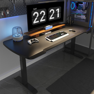 आधुनिक गुणवत्ता समायोज्य ऊंचाई टेबल फाइबर टेबलटॉप गेमिंग डेस्क लिफ्ट कार्यालय फर्नीचर वर्कस्टेशन दोहरे मोटर के साथ स्मार्ट टेबल - Product Image 3