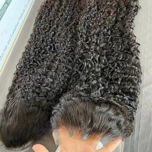 Peluca de Cabello Humano Remy con Frente de Encaje Transparente de 30 Pulgadas, Cabello Rizado, con Pelo de Bebé, 13x4, Densidad 180, Cutícula Brasileña - Product Image 1