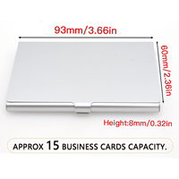 Boîte à cartes de visite en alliage d'aluminium personnalisée en gros, boîte à cartes de visite portable en métal de couleur, porte-cartes de visite de luxe personnalisé avec logo