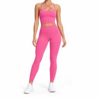 Ensemble de sport 2 pièces pour femme, anti-UV, séchage rapide, en Spandex/Nylon, avec bretelles croisées, extensible dans quatre directions, respirant, taille OEM