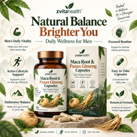 Capsules de Maca et de Ginseng Panax avec Tribulus, Zinc, Vitamine B12 – Complément Quotidien de Vitalité Masculine – Marque Privée