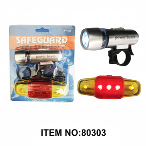 30 pièces de feux LED avant et arrière pour vélo, alimentés par piles, fixation sur guidon, 120 pièces/carton, modèle 80303 - Product Image 4