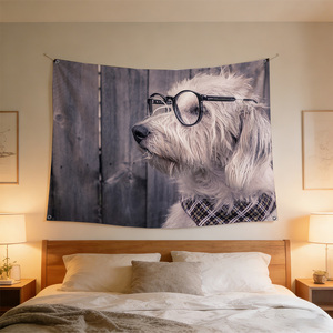 90x150cm 안경을 쓴 슬픈 강아지 깃발로 모든 공간을 따뜻하게 - 카페, 바, 집, 파티에 바로 활용 가능 - Product Image 3