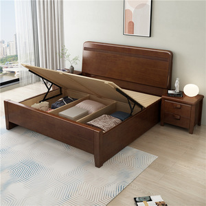 Nordic Solid Wood Bed 1.2M 1.5M Platform Bed Modern Minimalist Style Bedroom Furniture - Product Image 3