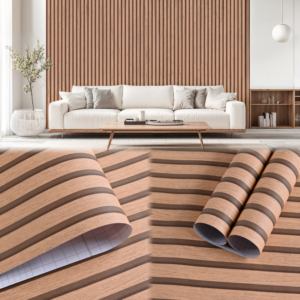 Водонепроницаемые 3D-обои ORON DECO под дерево с полосками, самоклеящиеся виниловые наклейки из ПВХ для стен - Product Image 3