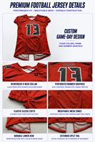 Tonton Sports BETHERIVAL Créez votre propre maillot de football américain vierge personnalisé avec applique / broderie en sergé, nom personnalisé