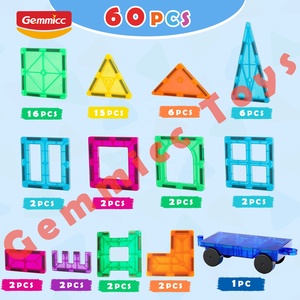 Gemmicc fábrica Real juguete de bloques de construcción educativos magnéticos 60 piezas <span class=keywords><strong>100</strong></span> piezas 120 piezas 3D chico juego de azulejos magnéticos - Product Image 2