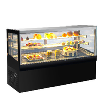 Luxueux verre épissé gâteau boulangerie refroidisseur d'air réfrigérateur sans cadre vitrine refroidisseur réfrigérateur