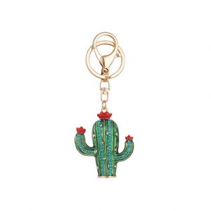 Porte-clés de voiture cactus de luxe incrusté de diamants, élégant porte-clés en alliage pour femme, breloque artisanale pour sac - Product Image 3