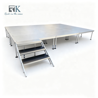Scène portable 4'x4', scène robuste, scène en aluminium réglable, scène modulaire avec escalier à vendre