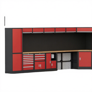 Banc de travail professionnel <span class=keywords><strong>en</strong></span> acier et <span class=keywords><strong>bois</strong></span> avec armoire à outils combinée, tiroirs et roulettes verrouillables, fabriqué <span class=keywords><strong>en</strong></span> Chine, best-seller - Product Image 1