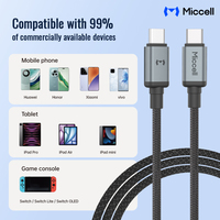 Miccell - Cable USB-C a USB-C al por Mayor con Carga Rápida PD de 60W, Cables de Datos Tipo C para Mayoristas y Distribuidores de Teléfonos Móviles