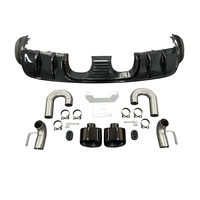 Pour Cayenne 9Y0 Coupé 2018-2025 – Kit de Diffuseur Arrière en Fibre de Carbone Véritable Style Turbo GT avec Sortie d'Échappement Centrale