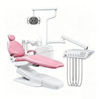 Fauteuil dentaire en cuir PU de type standard haute performance SL8700 de couleur rose avec crachoir en céramique rotatif pour clinique