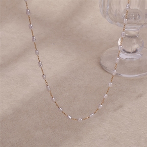 Cadena de Perlas Sueltas de <span class=keywords><strong>Acero</strong></span> <span class=keywords><strong>Inoxidable</strong></span> Chapado en Oro de 18K Estilo Coreano, Resistente al Deslustre, para la Fabricación de Joyas - Product Image 5