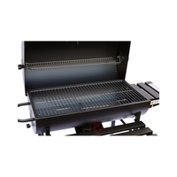 Barbecue Fût à Charbon en Acier Robuste Haut de Gamme avec Kit Rôtisserie, Chariot et Tables Latérales Pliantes pour Jardin