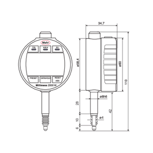 เครื่องวัดแรงกดแบบเข็ม Mahr 1002 1003 2000W 2000Wi ความแม่นยำสูง 0.3N 0.5N 0.7N 1N 2N 3N ความแม่นยำ 0.0005 มม. น้ำหนัก 180 กรัม - Product Image 3