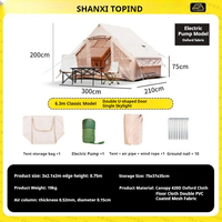 TOPIND Tente gonflable imperméable pour 4 personnes en tissu Oxford avec pompe électrique 40W et colonne d'air en PVC