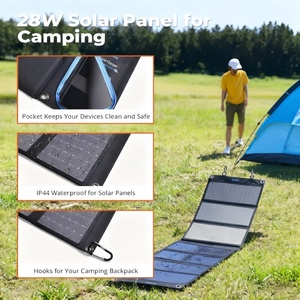 Hot <b>Sale</b> 28W Monocrystalline Foldable <b>Solar</b> <b>Panel</b> TUV Certified High Efficiency 23%+ USB Port Lightweight Outdoor Use Hiking - Product Image 3