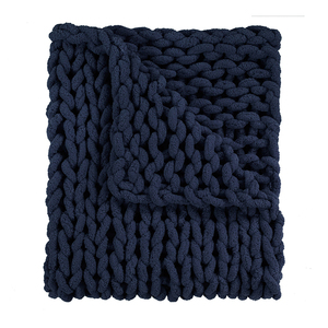 Couverture en <span class=keywords><strong>laine</strong></span> mérinos épaisse faite à la main Couverture à carreaux tricotée itinérante Couverture chaude à jeter Épais gros fil Logo personnalisé Simple/ - Product Image 2