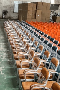 Sedia da pranzo in pelle Navy classica con struttura in alluminio moderno ed ecologico lucido per la casa soggiorno alberghi Cafs scuole - Product Image 5