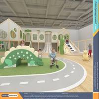 Équipement de jeu intérieur personnalisé pour enfants, aire de jeux commerciale avec escalier piano, pont dinosaure et enclos en filet de sécurité