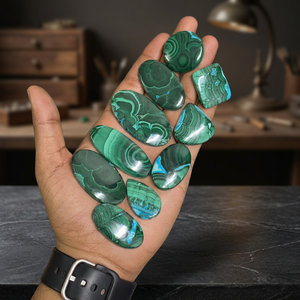 Piedras Sueltas de Crisocola Verde Azul Natural y Malaquita en Cabujón, Venta al Por Mayor para la Fabricación de Joyería - Product Image 1
