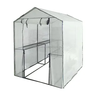 Mini Serre 8 Étagères Jardin Plante Fleur Maison Cultiver Tente Intérieur Extérieur avec PE Couverture et Roll-Up Fermeture Éclair Porte Serre - Product Image 1