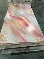 Panneau mural en PVC marbré en gros 1220x2440x3mm, panneau mural UV pour la décoration intérieure commerciale des hôtels