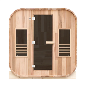 Sauna extérieur carré en cèdre rouge canadien pour 4 personnes avec chauffage ETL – Vente en gros - Product Image 2