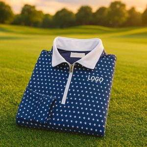 Veste coupe-vent personnalisée de haute qualité avec logo personnalisé Pull à col montant en maille athlétique de qualité supérieure Sweat-shirt de golf - Product Image 1