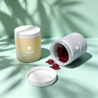 Flacon en verre givré mat à pois, conteneur en verre protégé contre les UV, 180 ml, pour sérum et compléments de soin de la peau, avec couvercle hermétique