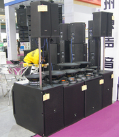 Système de sonorisation actif VANT LV502 Mini Line Array 120W, colonne sonore extérieure avec haut-parleurs de 5 pouces - contreplaqué noir