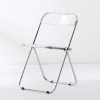 Chaise en acrylique transparente, simple, pliable, pour la maison, la salle à manger, tabouret tendance, chaise de magasin de vêtements pour célébrités d'Internet, salon