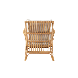 Ce fauteuil en rotin naturel, fabriqué à la main et respectueux de l'environnement, avec des coussins moelleux, est idéal pour les espaces de vie intérieurs et extérieurs. - Product Image 5