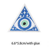 Prêt à expédier nouveauté bleu couleur main papillon coeur mauvais yeux survêtements personnalisés attirail sergé Patch broderie pour vêtements