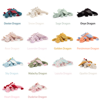 Peluche JellyCat en coton, Dragon Duskrise, jouet en peluche lesté avec rembourrage en PP, 50 cm, unisexe