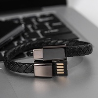 Câbles de charge et de données en cuir tressé noir, blanc et marron pour connecteur, conducteur en cuivre pur pour iPhone mobile