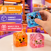 Balle anti-stress Halloween en gros, motif visage moche, translucide, remplie de perles, 5 cm, jouet fantaisie avec emballage présentoir